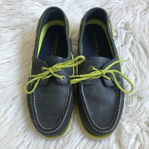 Sperry Top-Side Leather Neon Lace Boat Shoe - Picture 2 of 9
